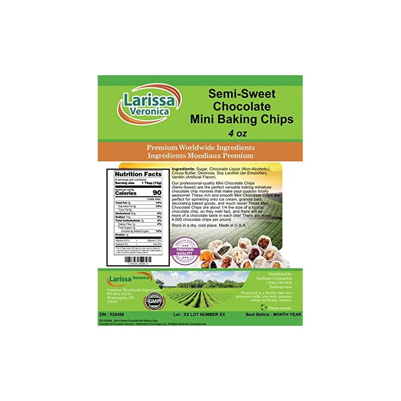 Semi-Sweet Chocolate Mini Baking Chips (4 oz, ZIN: 526488)