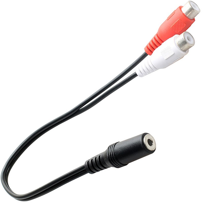 tunghey 2Pack 3.5mm Female to Dual RCA Female Phono Stereo