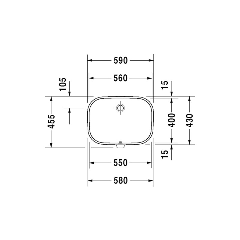 Duravit 033856 Undermount Sink, White