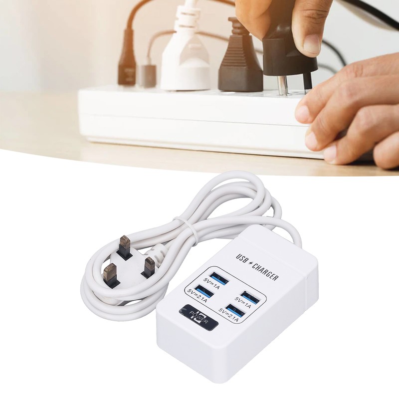 USB Socket Outlet Smart Fast Charging Multifunctional Portable White Small