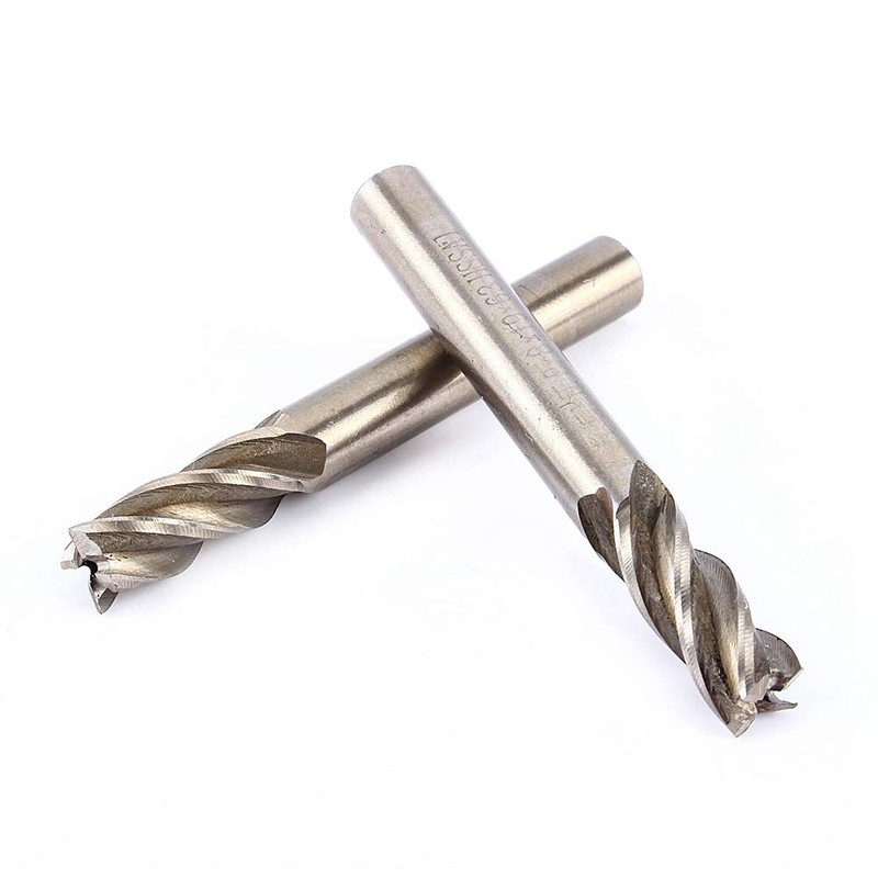 End Mill Bit, 8mm HSS CNC Carbide Straight Shank 4