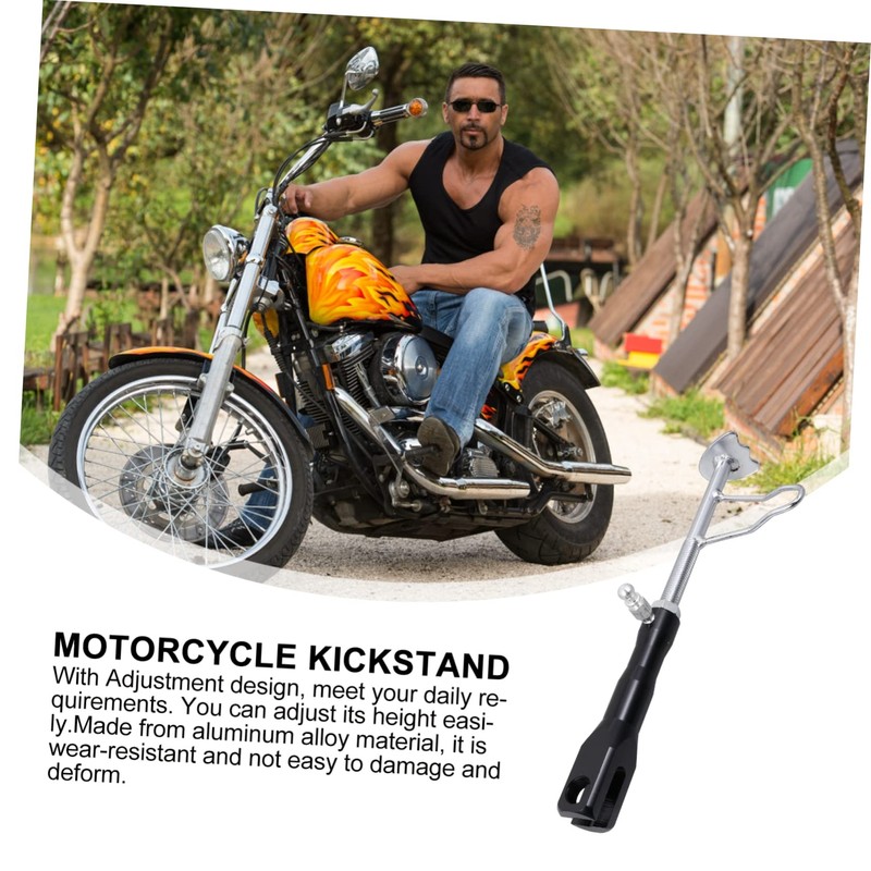 Mikinona Motorbike Retractable Side Foot Support Durable Kickstand for Electric