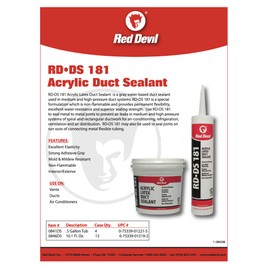 Red Devil 0846DS RD-DS 181 Acrylic Latex Duct Sealant, 10.1 oz, Gray, 1 Pack