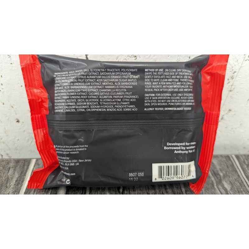 Anthony Glycolic Exfoliating & Resurfacing Wipes – Men’s Cleansing Face