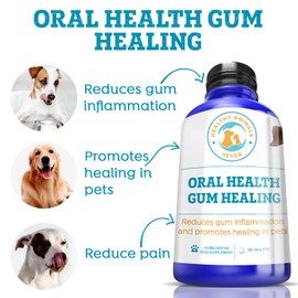 Healthy Animals 4 Ever Oral Health Gum Healing for Dogs - Relieves Inflammation, Soothes Pain, Fights Gum Disease - Natural, Non-GMO, Organic - Gluten, Preservative & Chemical Free Supplement - 300 ct