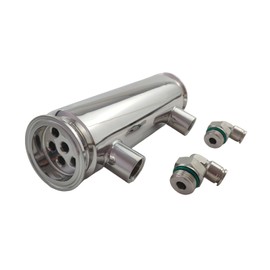 HEZONGSION 2 Inch Tri Clamp Condenser Shotgun Dephlegmator for Reflux Still,SS304 Stainless Steel,8 inch Length OAL