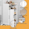 Adjustable Storage Cabinet with Sliding Doors, Multi-Functional Organizer with 2-Tier