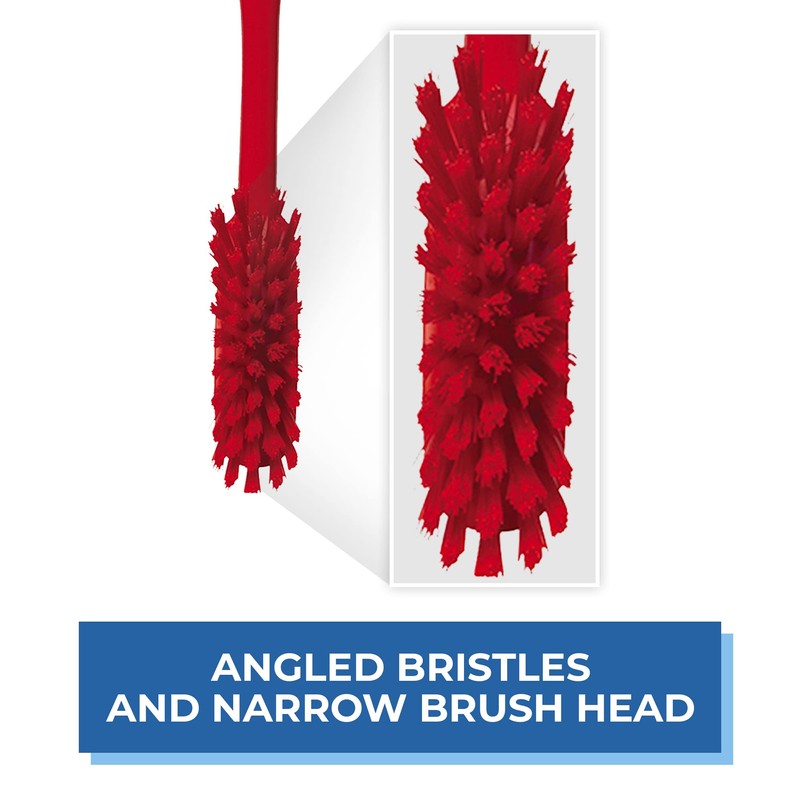 Vikan - Fine Dish Brush - Heavy-Duty, Narrow, Slip-Resistant Cleaning