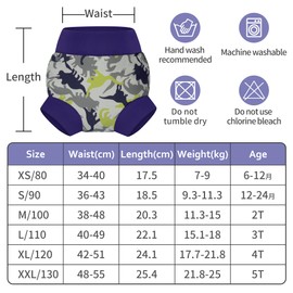 BIG ELEPHANT Baby Swim Nappies 3 Pack Reusable Adjustable Washable Waterproof Swim Nappy for Boys Girls 2T