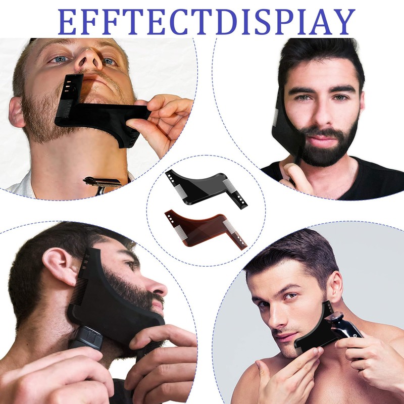 2PCS Beard Shaping Tool, Beard Shaper, Stencil Guide for Perfect