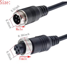 BYDGUMEI 15M/50FT Car Video 4Pin Aviation Extension Cable, Backup Camera Extension Cable, for CCTV Rearview Camera Car Truck Trailer Camper Bus Motorhome Vehicle Backup Monitor Waterproof Shockproof