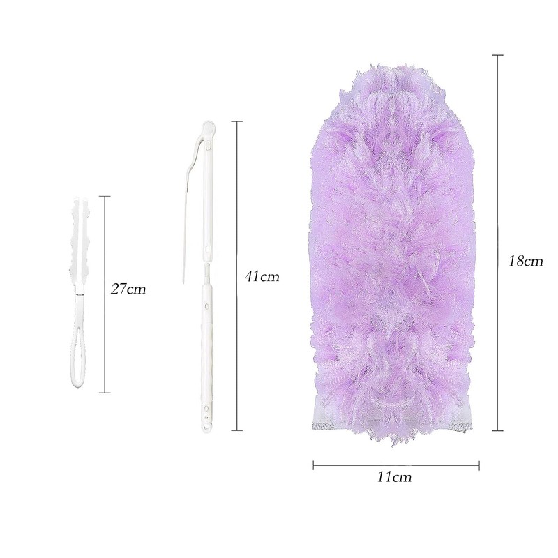 12 PCS Purple Duster Refills, Extendable Microfiber Duster with 1