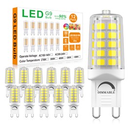 BAOMING G9 LED Bulb Dimmable 4W (40W Equivalent) - 5000K Daylight White, No Flicker, 4520LM, Ceramic Base - Great for Workshop, Studio, Garage, Craft Room - 12 Pack