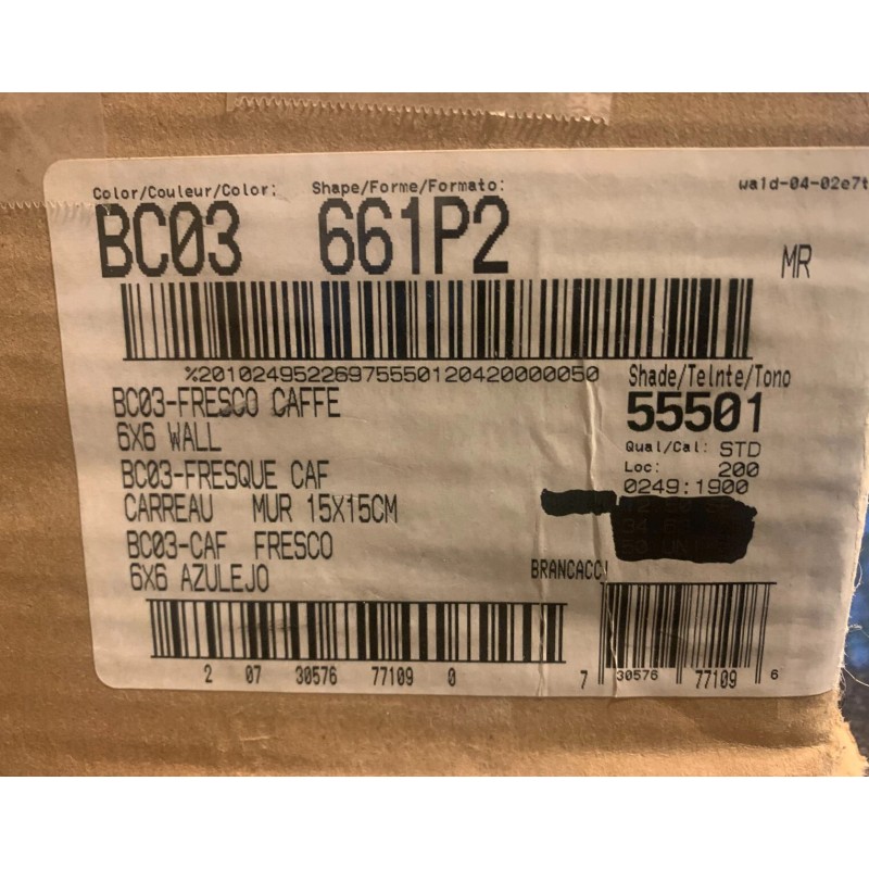 Daltile New Daltile Ceramic Tile 6" X 6" #BC03 Fresco