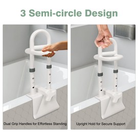 YEEGO DIRECT Bathtub Safety Rail, Height Adjustable Shower Bathtub Grab Bars for Seniors, Innovative Triple Grip Bathtub Handles for Seniors, Waterproof Frame, 300 LBS Weight