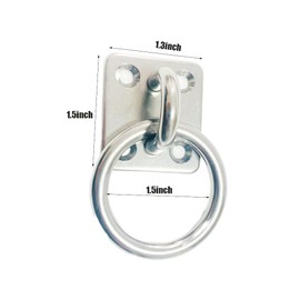 Wvkzuc 2 Set Heavy Duty Hanger Hook Hammock Wall Mount 304 Stainless Steel Wall Mount Hook Pad Eye Plate with Swivel Hook for Ceiling Balcony Gym Garage Hammock Kitchen (Square)