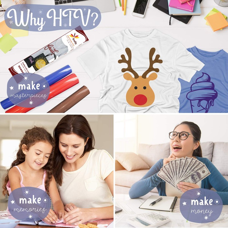 Firefly Craft - Vinilo de transferencia de calor blanco con