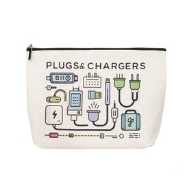 Charger Makeup Cosmetic Bags Travel Toiletry Bag Charging Cable Organiser Bag Chargers Makeup Pouch for Purse Charger Cables Storage Bags Travel Accessories for Women Christmas Birthday Gifts