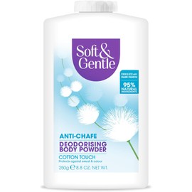 Soft and Gentle Fresh Cotton Talc-Free Body Powder 250g – Deodorizing, Moisture & Friction Protection, Prevents Smudging After Self-Tanning & Makeup