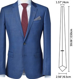 GHTIYLP Plaid Ties for Men, 2.56" Mens Skinny Neck Tie Cotton Striped Neckties Business Wedding Office (Red Stripe)