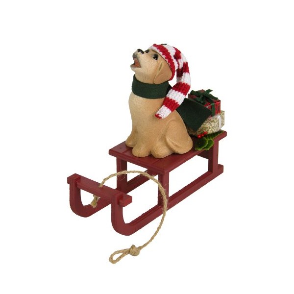 Byers Choice Dog on Sled