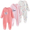 Kiddiezoom Baby Footed Cotton One-Piece Romper Jumpsuit Pajamas