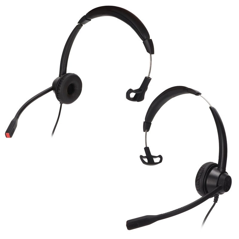 RJ9 Telephone Headset Noise Cancelling Unilateral Corded Business Headphone with