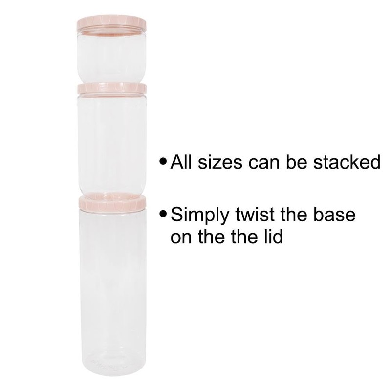 YöL Pack of 2 710ml Stackable Dry Food Storage Canisters