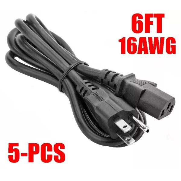 Unbranded 5x 6Ft 16AWG Heavy Duty 5-15P to C13 IEC320