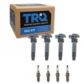 TRQ Ignition Kit Ignition Coil Spark Plugs Compatible with 2006-2008 Hyundai Sonata Kia Optima