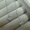 Sterling Silver Heart Clear CZ Pave Drop Dangle Pull Through