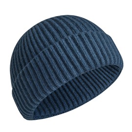SUZALA Fisherman Beanie for Men and Women, Winter Hat, Unisex Roll Up Edge Knitted Hat, Low Brim, HipHop Lake Blue