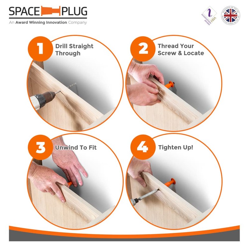 Space-Plug Adjustable Spacer Fixings (Regular size for 30-50mm gaps), 25