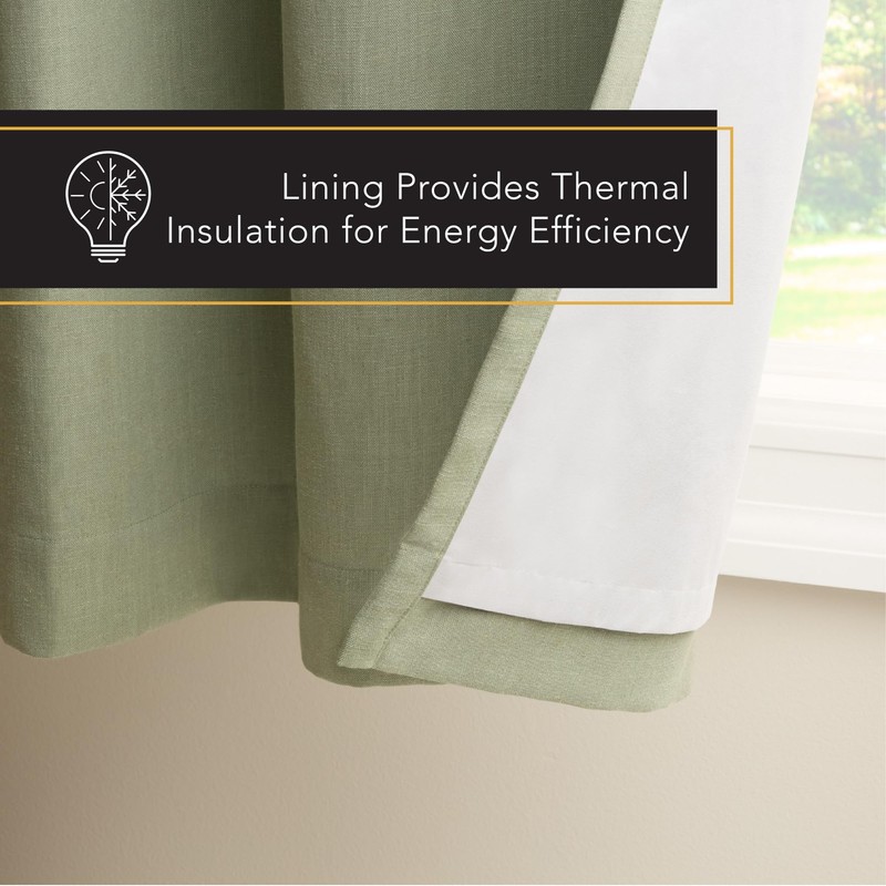 TOWN & COUNTRY LUXE Davos Solid Linen Texture Indoor Curtains,