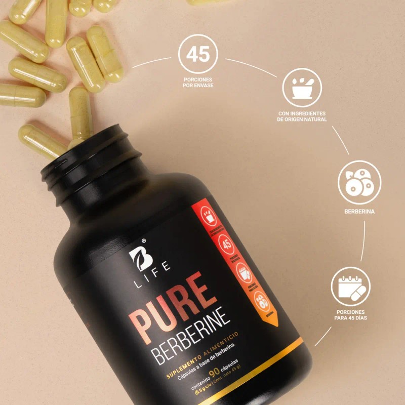 Berberina Cápsulas 500mg Pure Berberine Life Sabor