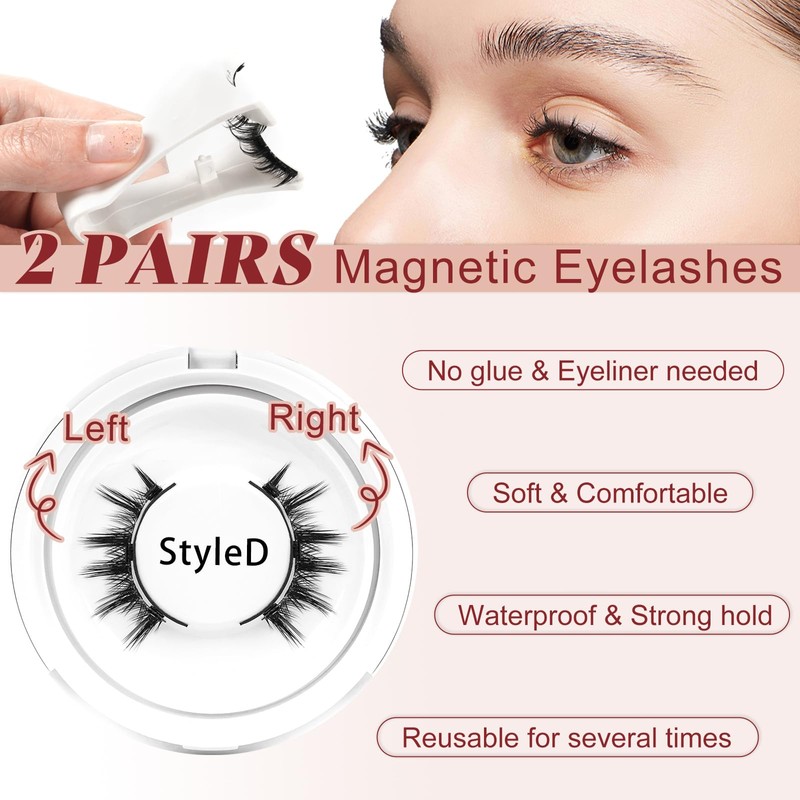 Higu clace Magnetic Eyelashes with Applicator Soft Magnetic Lashes Natural