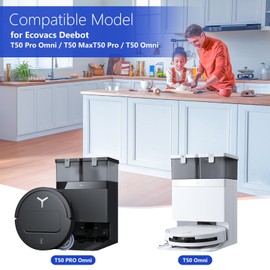 Ersatz-Zubehör-Set für Ecovacs Deebot T50 Max/T50 Pro/T50 Omni/T50 Pro Omni Staubsauger, Hauptbürste, Seitenbürste, HEPA-Filter, Wischpads, Staubbeutel, Reinigungsbürste, 16 Stück