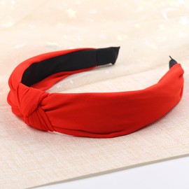 Kistreao Red Headband Knotted Hair Bands Christmas Hair Accessories for Women Girls Wedding Xmas Party Favor Supplies