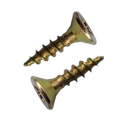 Wood Screws Zinc Plated Yellow Long 0.5 inch M4 (0.16"x0.63") 4.0 x 16mm Box Of 250pcs