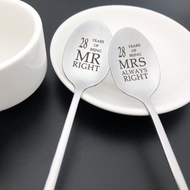 28th Wedding Anniversary Spoon Gifts for Couples 28 Year Anniversary Present for Husband Wife Parents 28th Anniversary Spoon Gift for Him Her 28 Years Marriage Gift