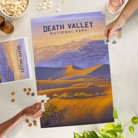 Lantern Press 1000 Piece Jigsaw Puzzle, Death Valley National Park, California, Sand Dune Sunset, Oil Painting
