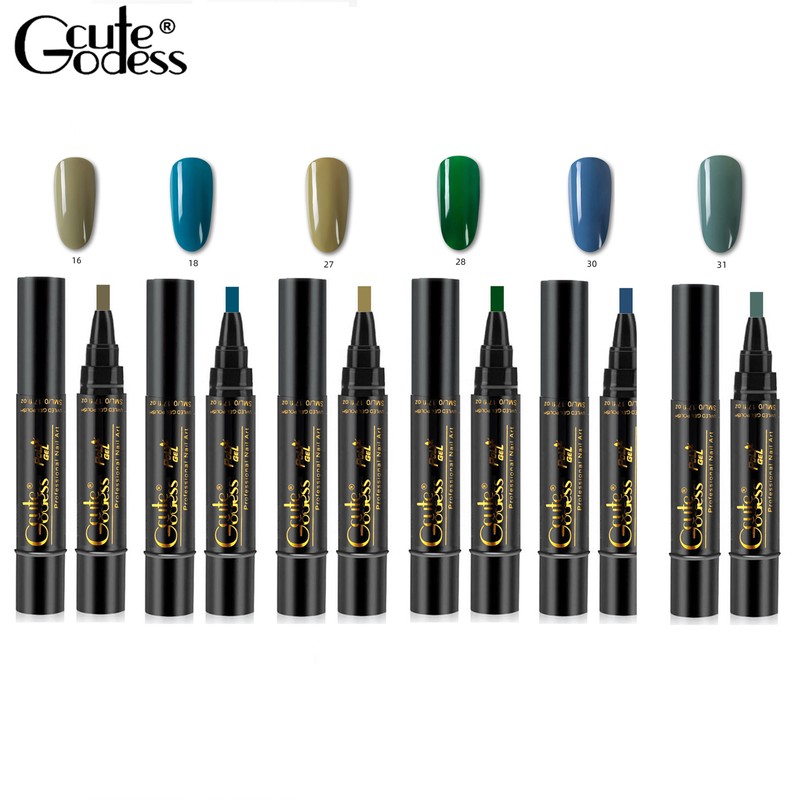 Gel Nail Polish Pen 6pcs One Step Nail Gel Pen