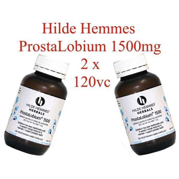 2 x 120 caps HILDE HEMMES HERBALS ProstaLobium 1500mg Epilobium Prostate Support