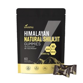 VivoNU Himalayan Shilajit Gummies | With Ashwagandha, Gokshura & other herbs | No added sugar | 60 Gummies:_Pack of 1