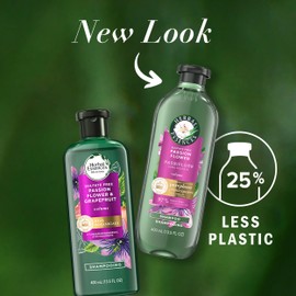 Herbal Essences Passion Flower Sulfate Free Shampoo, Volumizing, 400 mL, with Certified Camellia Oil and Aloe Vera, For All Hair Types, Especially Fine Hair