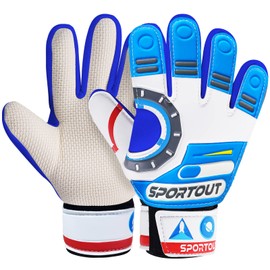 Sportout Goalkeeper Gloves Children and Teenagers, Football Goalkeeper Gloves, Football Gloves, Double Protection, Portability, Super Hold (Astronaut Blue, 7)