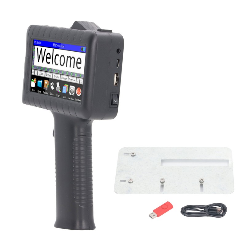 Handheld Inkjet Printer HD LED Touch Screen Support Multi Language