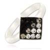 Toe Ring with Square Black Crystal Mix