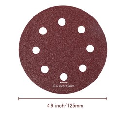 Pack of 35 Sandpaper 125 mm Velcro, 8 Holes Sanding Sheets for Random Orbital Sanders 40/60/80/120/150/180/240 Grit