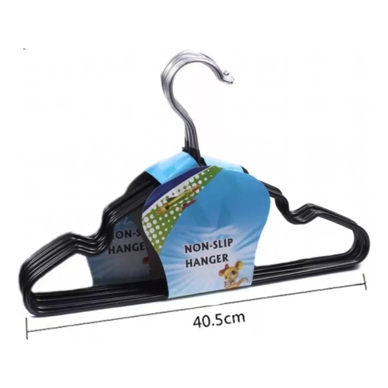 24x7 Set 20 Ganchos Antideslizantes Percha Ropa Tintorería Metal